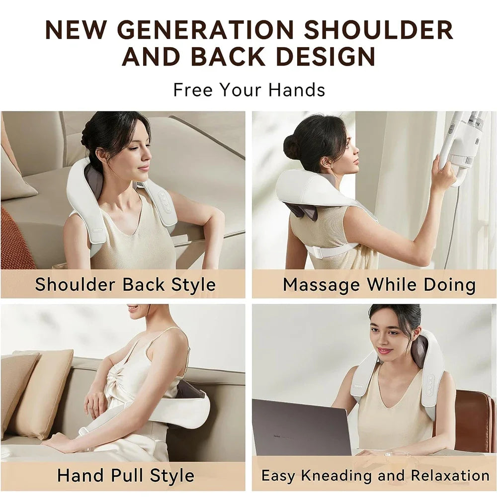 Neck and shoulder shiatsu massager