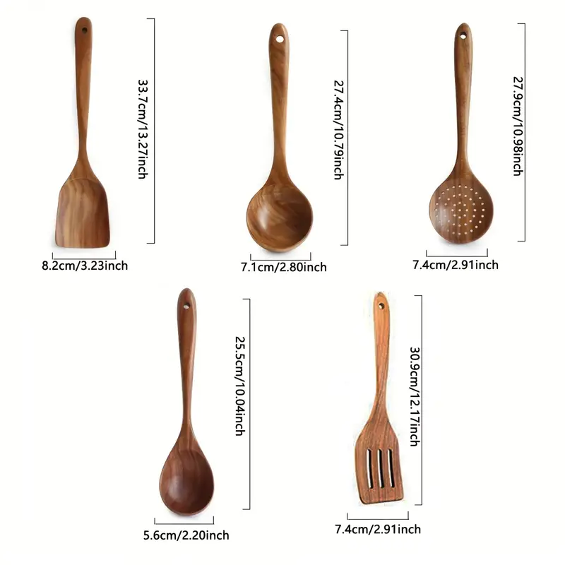 5pcs Wooden Cooking Spoon Set