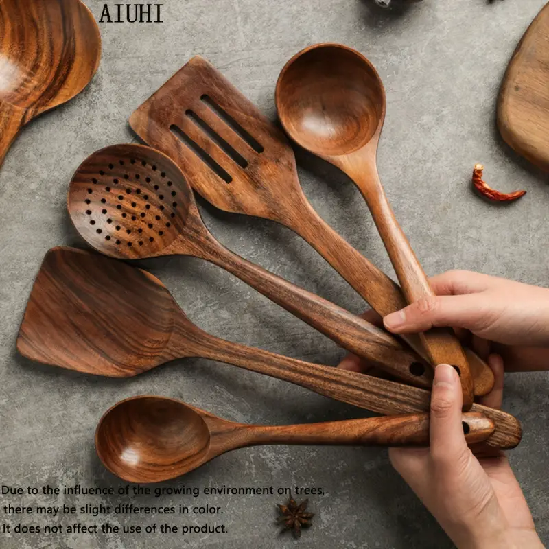 5pcs Wooden Cooking Spoon Set