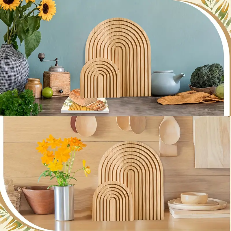 2-Piece Wooden Rainbow Arches Decor