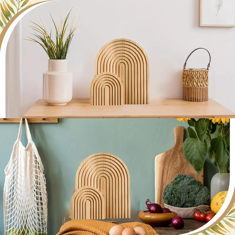 2-Piece Wooden Rainbow Arches Decor