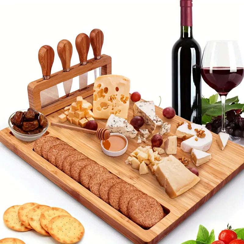 Premium Wooden Cheese Board Set